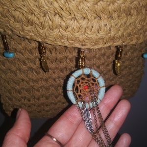 Crocheted BOHO style cross body bag